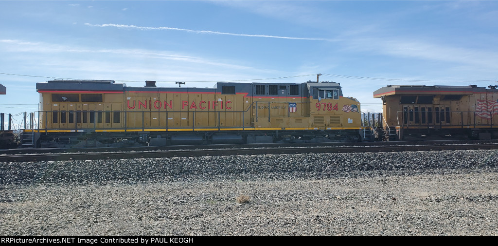 Side Shot of UP 9784 and The Lead Locomotive UP 7982.